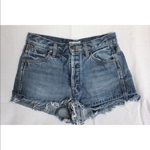 Free People Raw Hem Denim Shorts - 5 button fly